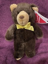 Vintage 1995 CREATIONS BY DAKIN Plush Teddy Bear With Yellow Bow
