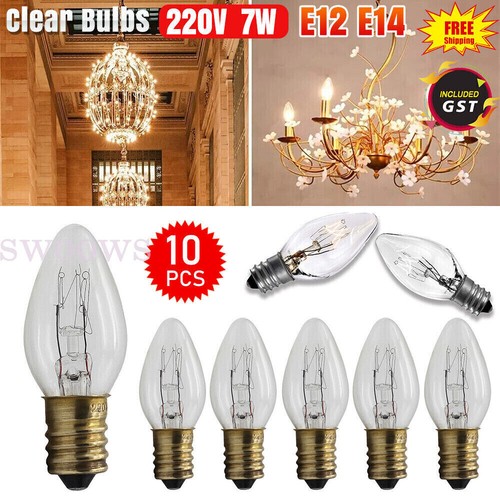 2/8/10 PCS 7W 220V E12/E14 Clear Bulbs Night Light Replacement Bulbs