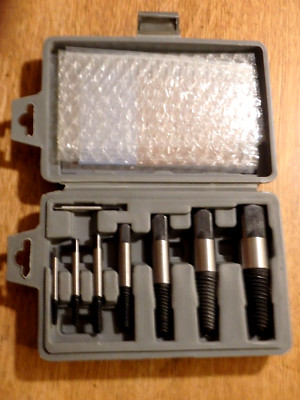 8pc Screw Extractor Easy Out Broken Stud, Damaged Pipe Remover