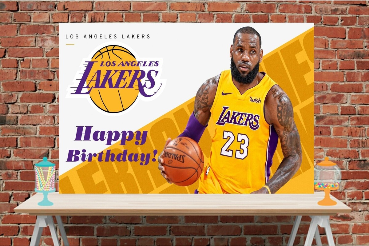3x6 Lebron Lakers vinyl Birthday Banner