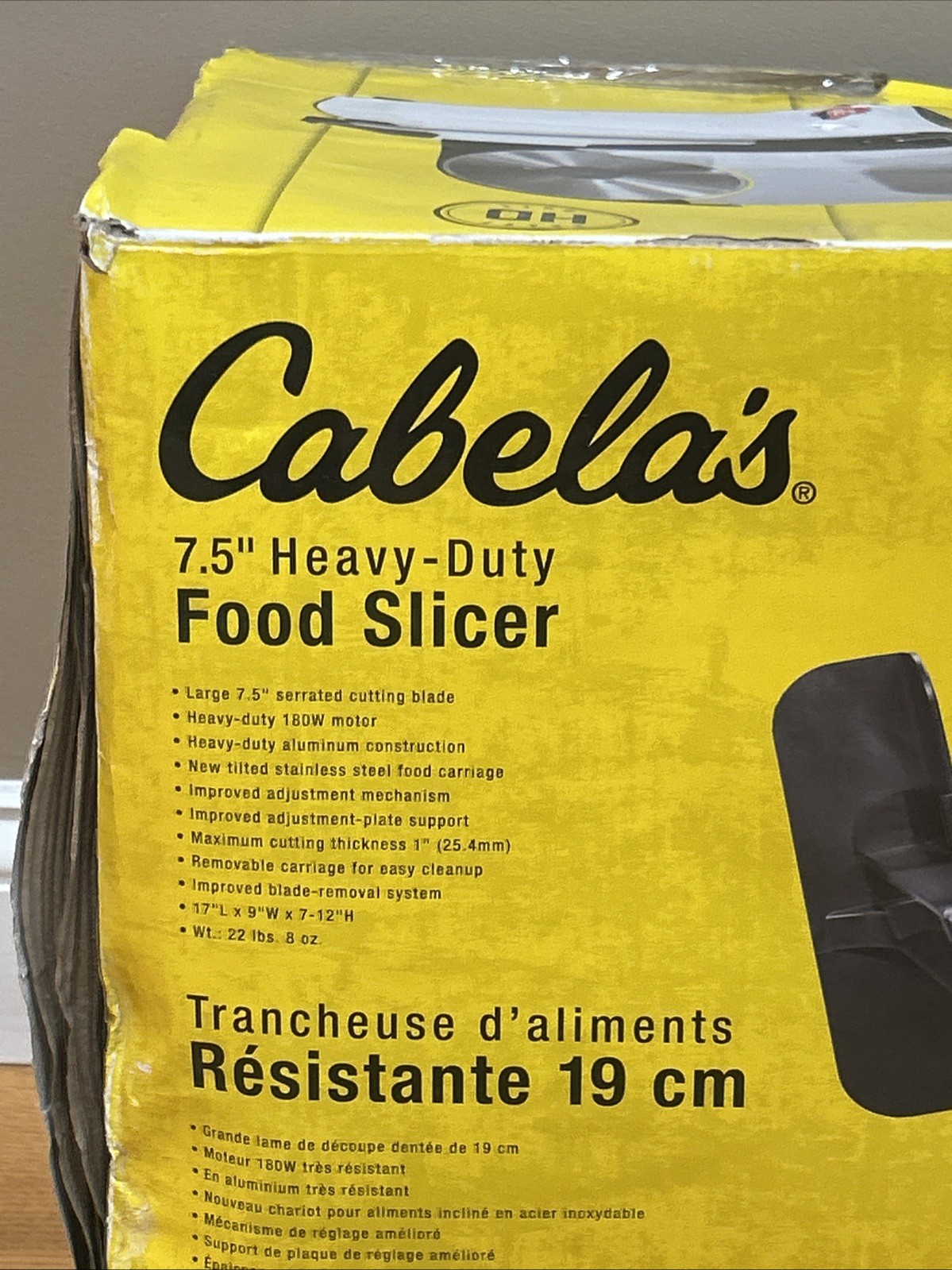 Cabela's HD HEAVY DUTY 7.5" Exclusive Food Slicer 180 Watt  NEW - second product detail image