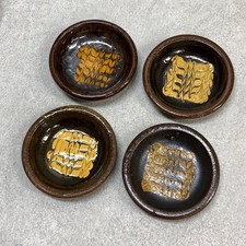 Fushina Ware Slipware Small Bowls Set of 4 Japanese Folk Craft Dish