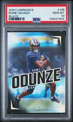 2024 PANINI LUMINANCE BLACK #106 ROME ODUNZE 42/75 PSA 10