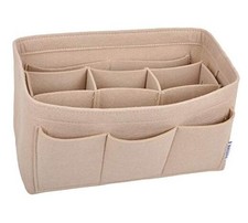 Felt Purse Organizer Handbag Insert Liner Shaper Bag in Bags for Medium Beige