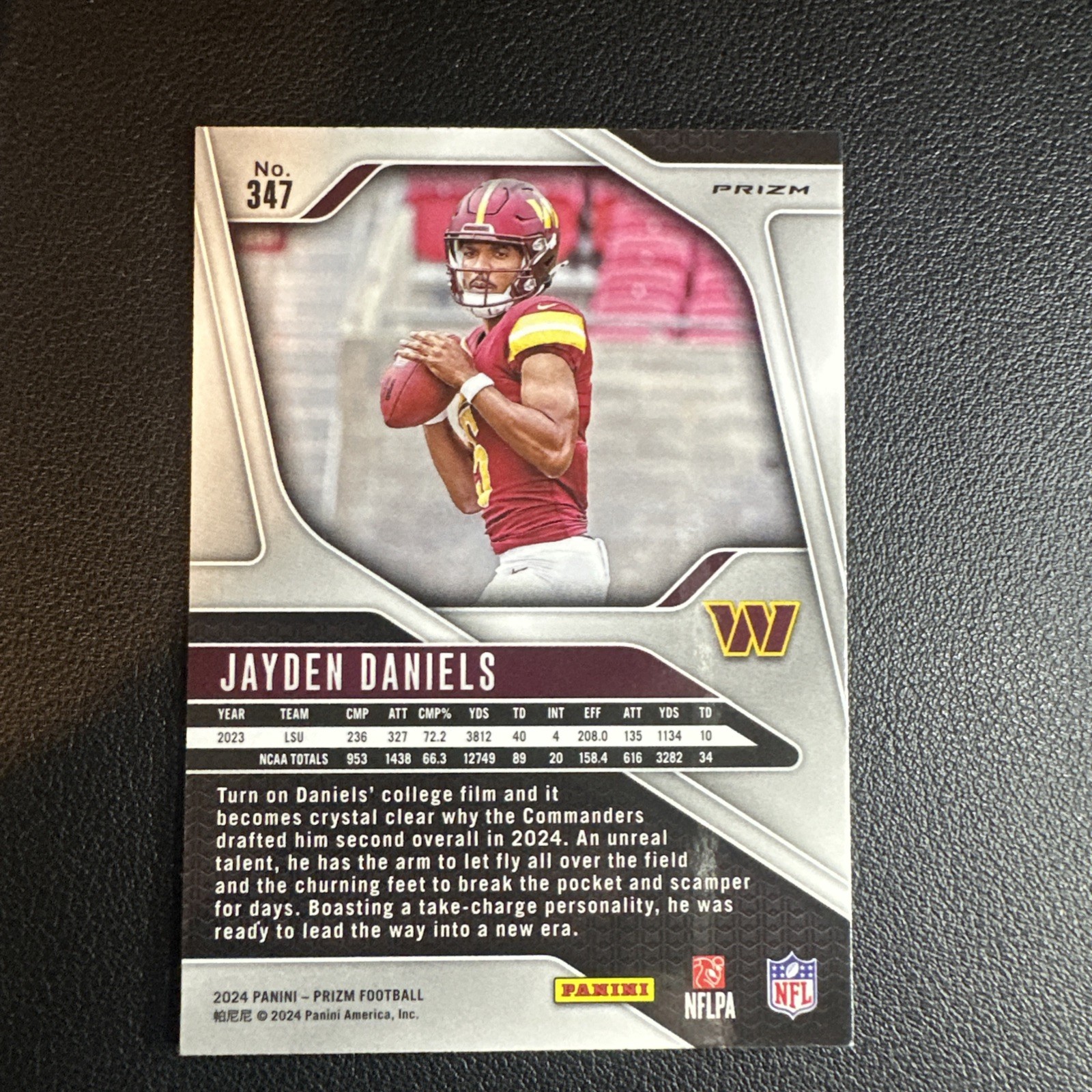 2024 Select Jayden Daniels 🔥 Silver Prizm PSA 10 Premier Level RC+ orange lazer view 3