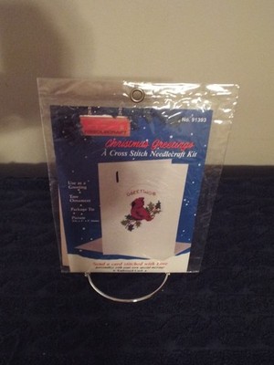 Christmas Greetings A Cross Stitch Needlecraft Kit Greetings Cardinal
