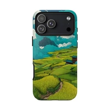 Phone Ink - Case for iPhone/Galaxy/Pixel - Grassy Fields Abstract Clouds
