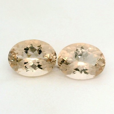2.31Ct 2 PCS UNTREATED LIGHT PEACH PINK MORGANITE GEMSTONE FROM BRAZIL