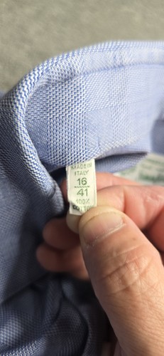 Borrelli Mens 16/41 Hand Made For Neiman Marcus Dress Shirt Blue Made In Italy - Picture 12 of 18
