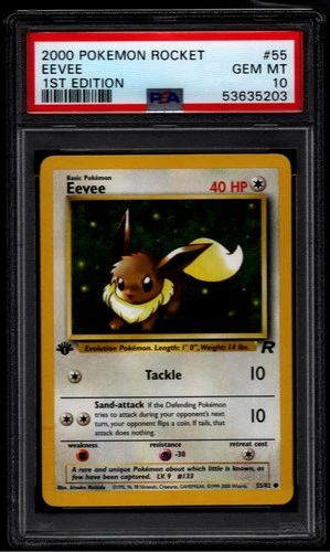 2000 POKEMON ROCKET 1ST ED #55 EEVEE PSA 10 GEM MINT