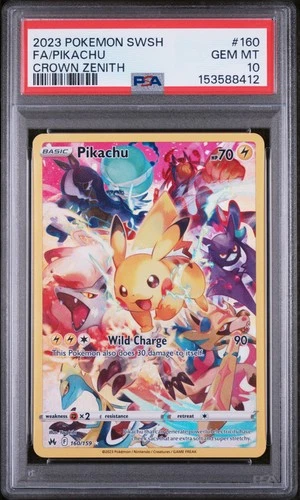 Pikachu 160/159 Sword Shield Crown Zenith Pokemon PSA 10