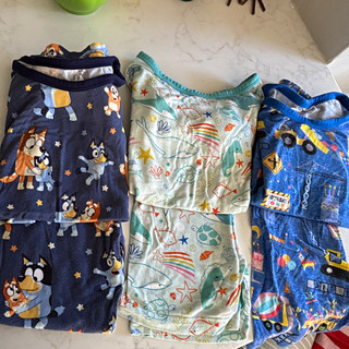 Little Sleepies Bamboo 2 Piece Pajama Lot of 3 3T Bluey Birthday Sea Life