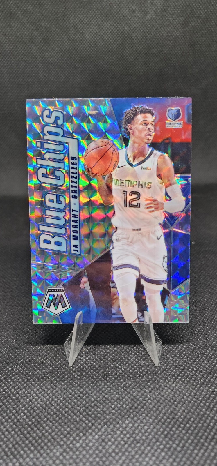 2019-20 Panini Mosaic - Blue Chips Ja Morant #10 Silver Mosaic Prizm (RC)