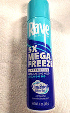 Rave Hairspray 5X Mega Freeze Unscented Long Lasting ClimaShield 11oz New. D9