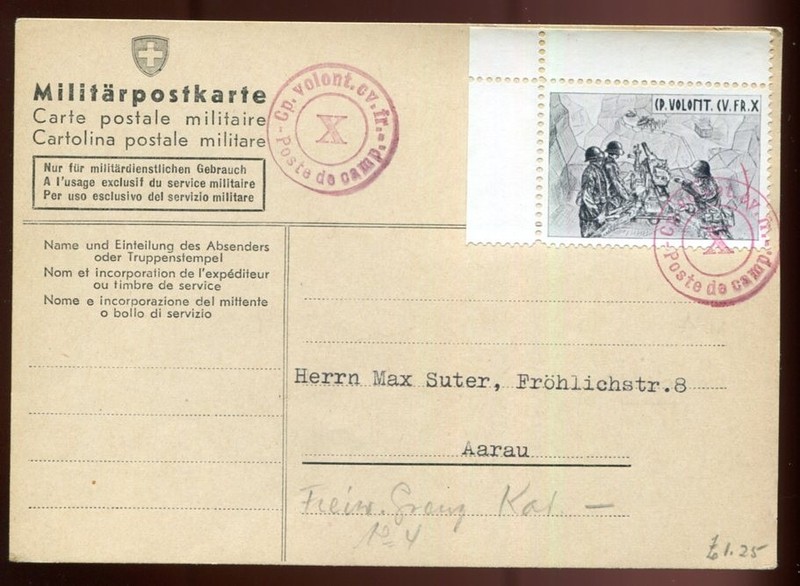 Switzerland Soldatenmarken Soldier g Freiwillige Grenztruppen Volunteer #4 75