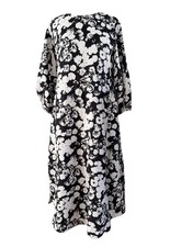 Everlane The Linen A-Line Midi Dress Black & Bone Relaxed Fit Floral Size 2