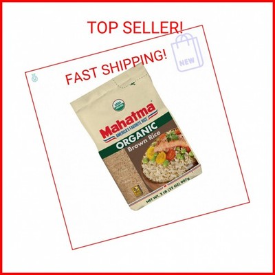 Mahatma Organic Brown Rice, 2-Pound Bag of Rice, Microwave Rice in 20 Minutes or