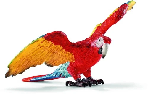 SCHLEICH 14737 Macaw Wild Life Toy Figurine for children aged 3-8 Years, Green