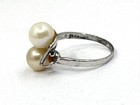STERLING SILVER 2 PEARL RING. the ring is made in Italy  size 5.5 — photo 7