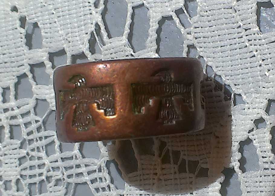Old Vintage Native American Solid Copper Band Rin… - image 3
