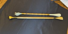 Vintage Wood/Brass  Plastic/Bamboo Shoe Horn Back Scratchers 24.5"