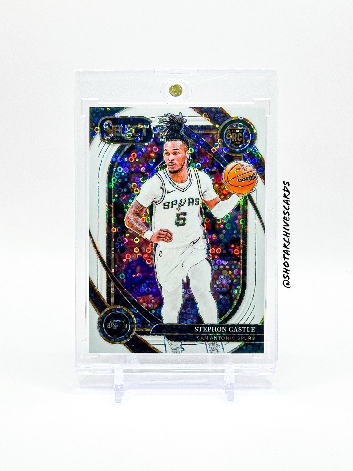 2024-25 Panini Select - Courtside Stephon Castle #292 White Disco Prizm /75 (RC)