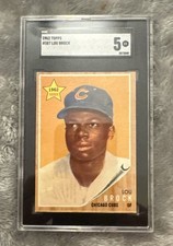 1962 Topps LOU BROCK Rookie Card #387 - SGC 5 Ex-Mint RC. rookie card picture