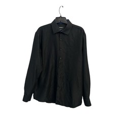 Men’s Black Nine West Slim Fit Dress Shirt Size L (16-16 1/2 ) 32/33