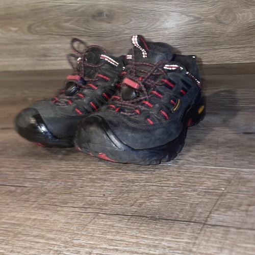 Scarpe da trekking Keen giovani taglia US 9 elastici stringate trail escursionisti nere rosse - Foto 7 di 11