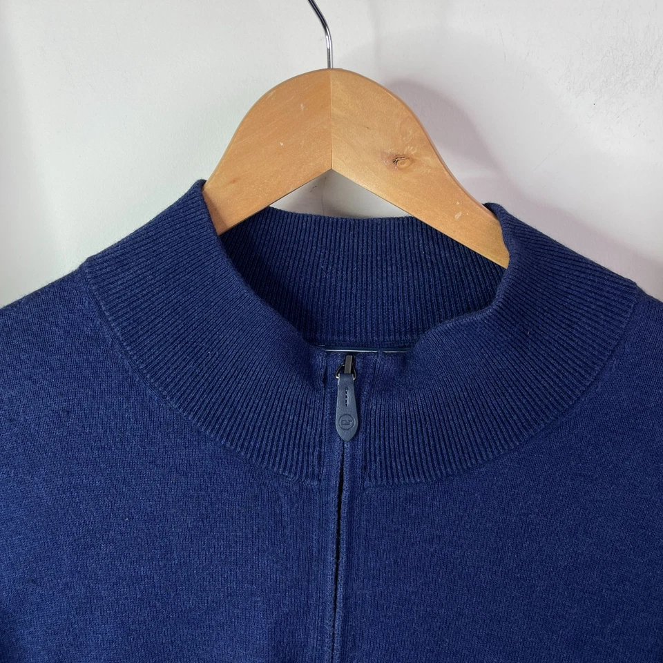 Vineyard Vines Jumper Mens 2XB Blue Mock Neck Knit Cashmere Half Zip Outdoor - Image 4 of 4