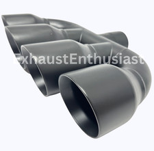 Exhaust Tip Center 2.50 inlet 3.50 Quad Outlet 10.00 Long  Dual Wall Slant Cut