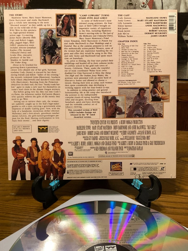Bad Girls Vintage Laserdisc Drew Barrymore 1994 Widescreen Edition Film Video - Image 4 of 4
