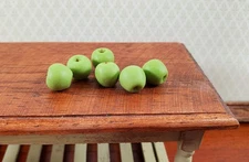 Dollhouse Green Apples Set of 6 1:12 Scale Miniatures Kitchen Food Fruits