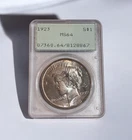 1923 $1 Peace Dollar PCGS MS64 CAC Old Green Rattler, FREE SHIPPING, 1/27