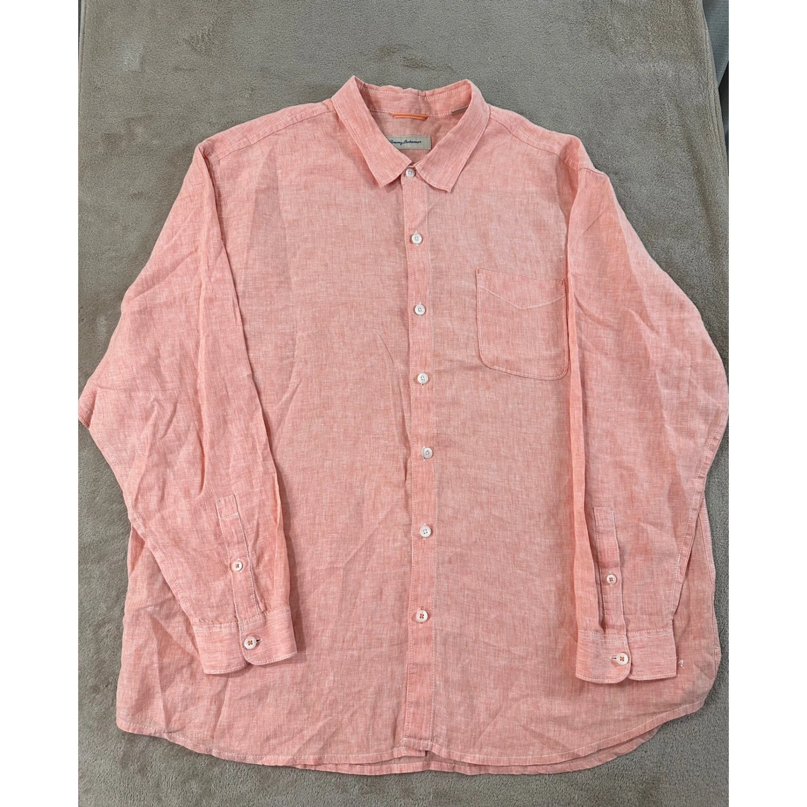 Tommy Bahama Relax shirt Mens 3XL Coral Orange 100% Linen Button Down EUC
Opens in a new window or t