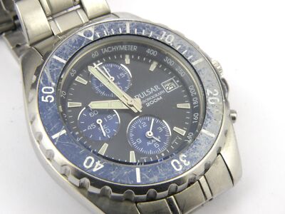 Pulsar Blue Herren 7T62-X019 Alarm Chrono Taucheruhr - 200m