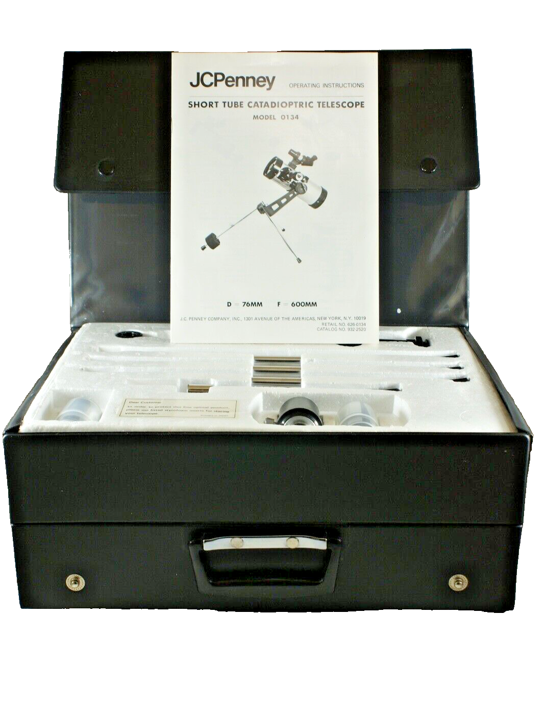 JC Penney Short Tube Catadioptric Telescope Model 0134Old Vintage