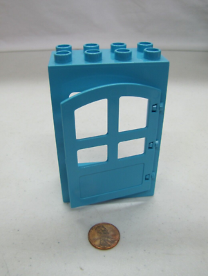 Lego Duplo All Azure Blue Large Door Window Pane Unit Building