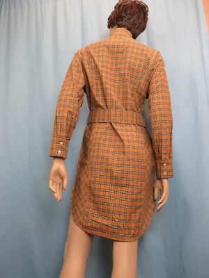 BURBERRY★素敵！MALINI BEIGE CHECK COTTON BELTED BOW DRESS org.jpg
