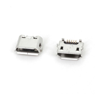 100Pcs Micro USB Type B 5Pin Female Horns Reverse SMT Socket Solder Connector