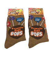 Tootsie Roll POPS Novelty Crew Socks 1 Pair Adult Shoe Size M:8-12 W:9-14 NWT