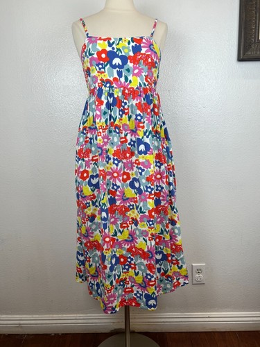 Hanna Andersson Maxi Bright Floral Print Muslin Smocking Dress Sz XS - Picture 2 of 7