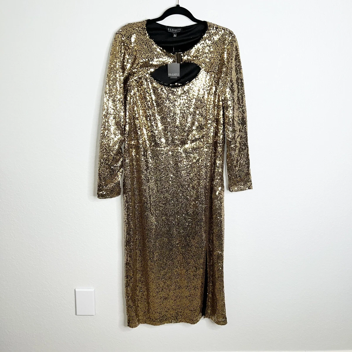 Eloquii gold 2025 sequin dress
