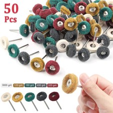 50Pcs Abrasive Metal Polishing Buffing Wheel Burr Kit Set for Dremel Rotary Tool