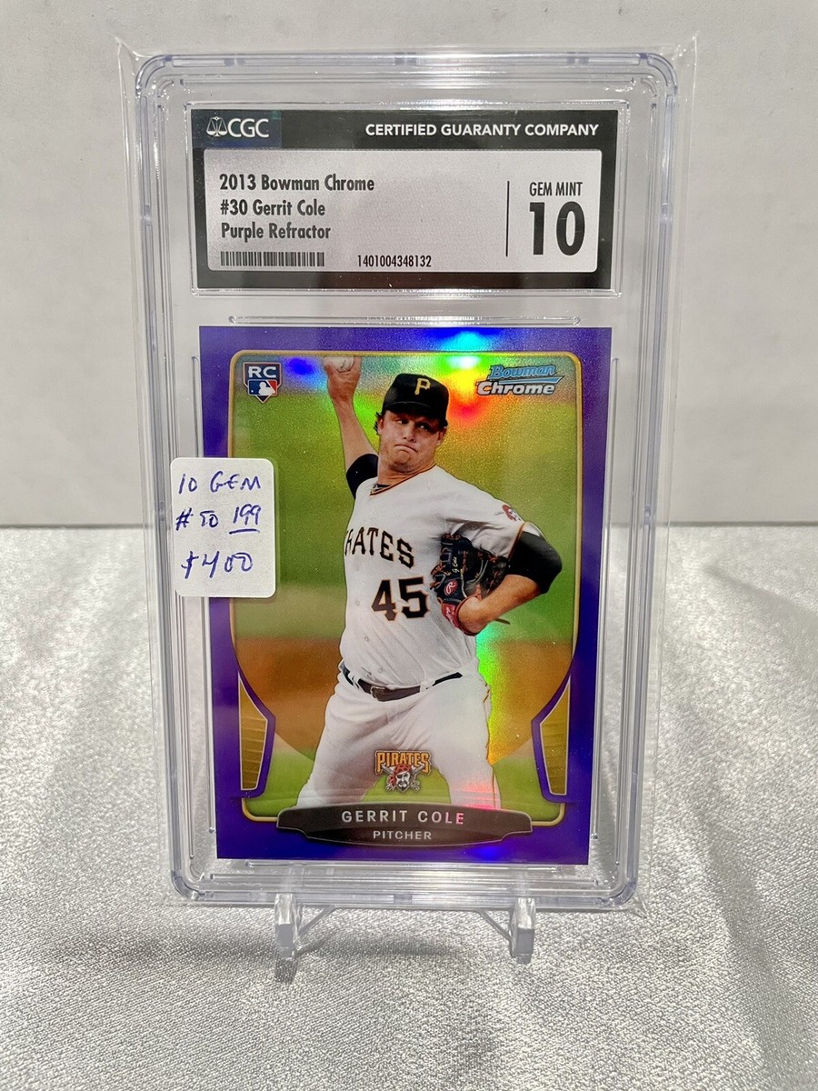 2013 Bowman Chrome Gerrit Cole Purple Refractor Rookie /199 CSG 