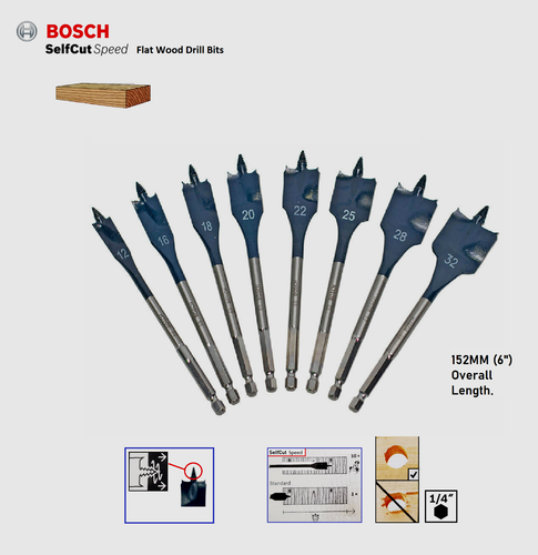 Flat Wood Drill Bit Set 