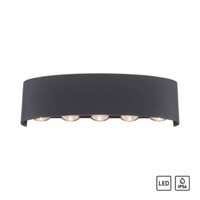 AußEnlampe Wandlampe Up&Down Lichteffekt 10 Flammig Warmweiß Anthrazit Fassade