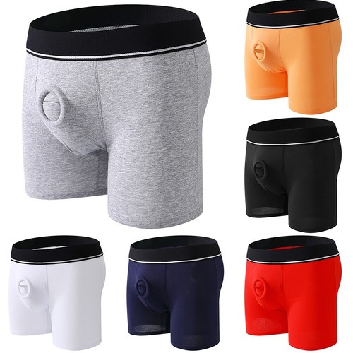 Herren Unterhose Open Pouch Loch Boxershorts Cockring Baumwolle Unterwäsche Boxershorts - Bild 5 von 45
