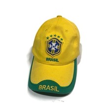 CBF Brasil Mens Yellow Green Official Merchandise Adjustable Strapback Hat Cap