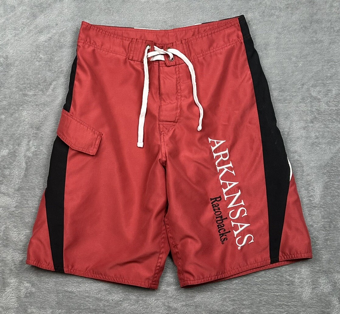 Arkansas Razorbacks Swim Trunks Mens Small Red Mesh Lined Board Shorts NCAA